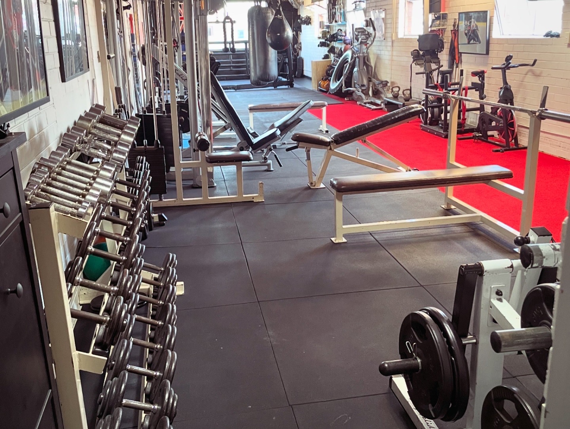 Free weights and strength training area